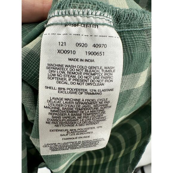 Columbia Button Front Shirt Mens Size L Green Plaid Lightweight Outdoors Hiking - Picture 6 of 6